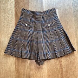 Brown Plaid Sandro Shorts